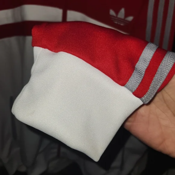 Very Rare Vintage Adidas Bb Red and White Firebird Windbreaker New Cond.Mens 2XL - Picture 6 of 10